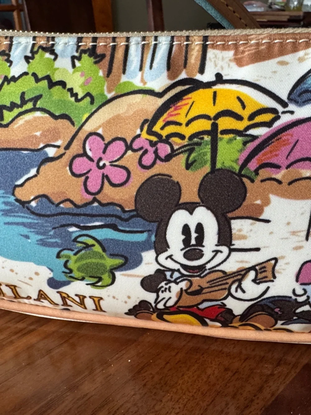 Dooney & Bourke Multicolor Mickey & Minnie Printed Crossbody Aulani Beach Scene